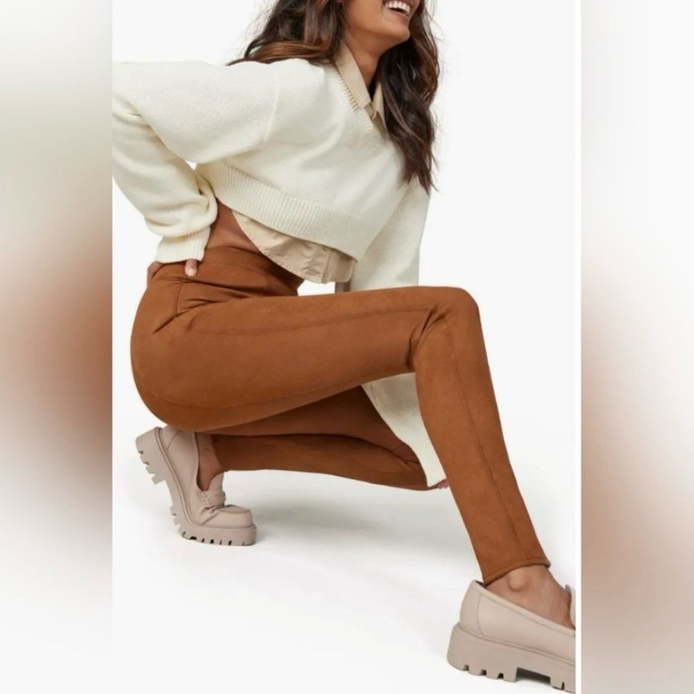 Spanx NWT rich caramel high waisted faux suede leggings